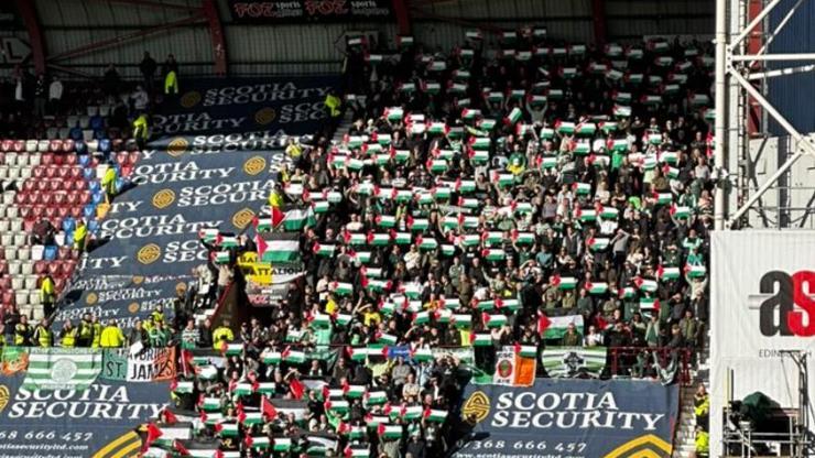 Hearts-Celtic maçında Filistin bayrakları açıldı