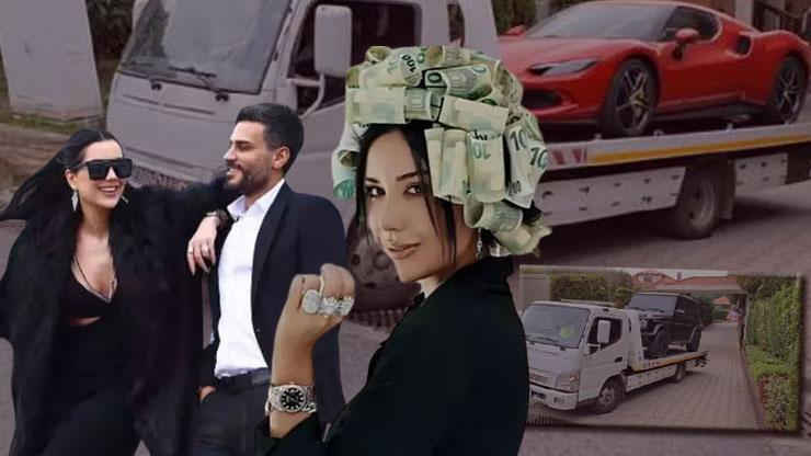 Şatafatlı hayattan kelepçeye: Polat çiftine ait araçlar emniyete götürülüyor