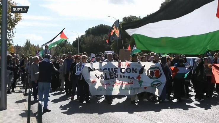 İspanyada Filistine destek gösterisi