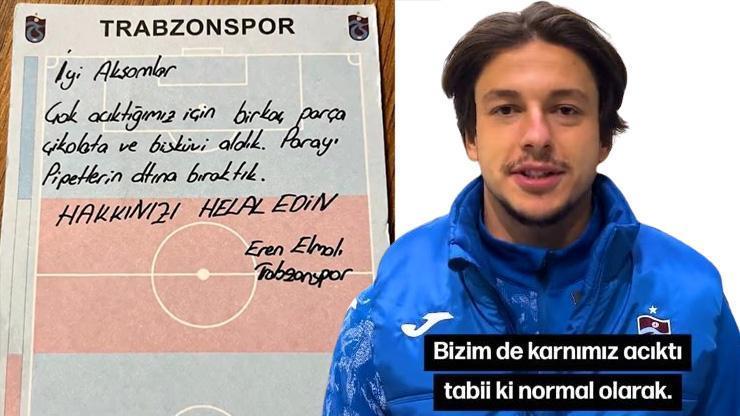 Trabzonsporlu futbolcular büfeden aldıklarının parasını not yazarak bıraktılar