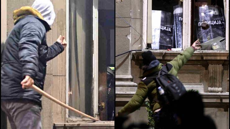 Sırbistanda seçim sonrası gerginlik: Belgrad’da belediye binasına baskın