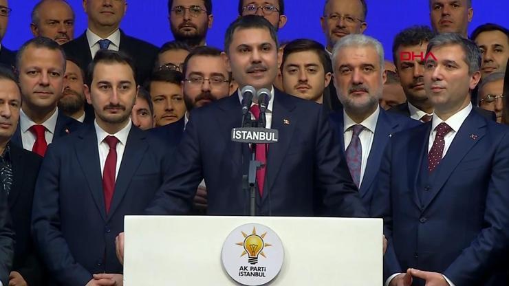 AK Parti İstanbul adayı Murat Kurum açıklamalarda bulunuyor