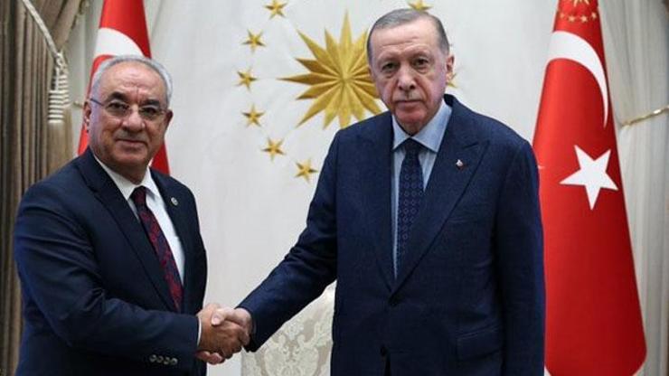 Cumhurbaşkanı Erdoğan, DSP Genel Başkanı Aksakalı kabul etti