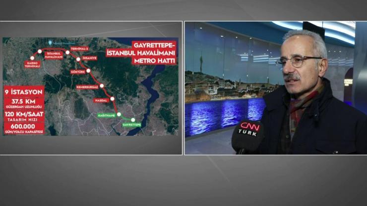 SON  DAKİKA HABERİ: Bakan Uraloğlu CNN TÜRKte Gayrettepe metro hattı açılıyor