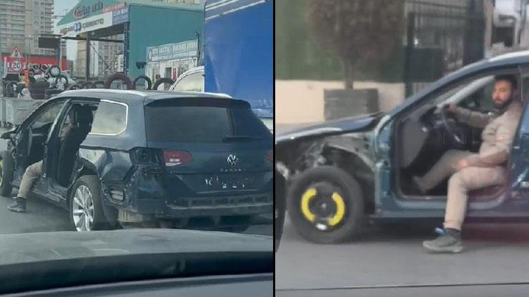 Hayretle baktılar Trafikte böyle ilerledi