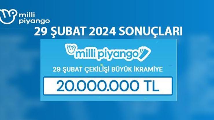 29 Şubat 2024 Milli Piyango sonuçları... MP bilet sorgulama millipiyangoonline.com
