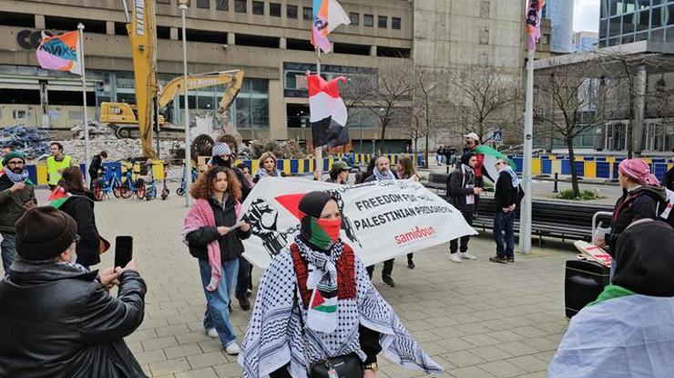 Brükselde Gazzeye destek protestosu