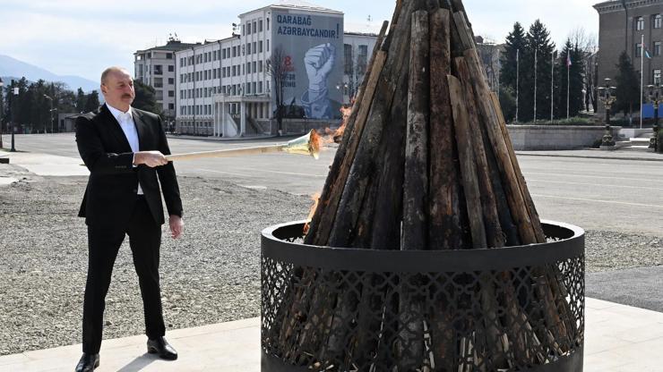 Aliyev nevruz ateşini Hankendi’de yaktı