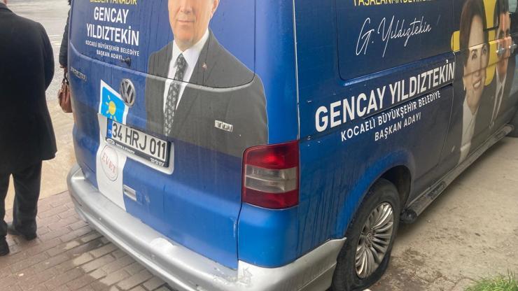 İYİ Parti adayının seçim minibüsünün lastiklerini kesen 2 şüpheli yakalandı İYİ Parti adayının seçim minibüsünün lastiklerini kesen 2 şüpheli yakalandı