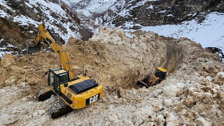Van'da mahalle yoluna çığ düştü