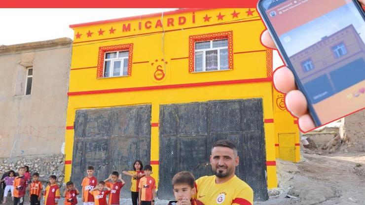 Fanatik Galatasaraylı evini sarı kırmızıya boyatıp ünlü yıldızın adını yazdı: Icardi görünce kayıtsız kalamadı