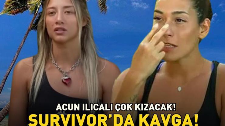 Survivor eleme gecesinde kavga Acun Ilıcalı çok kızacak, Aleyna Kalaycıoğlu ile Berna birbirine girdi: Seni gömerim