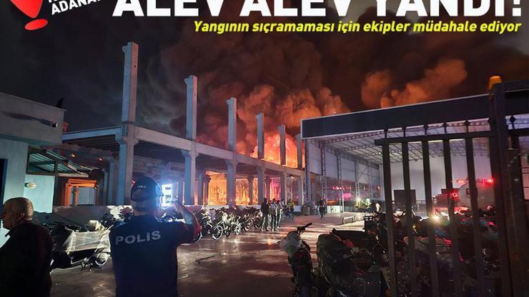 Adanada motosiklet fabrikasında yangın