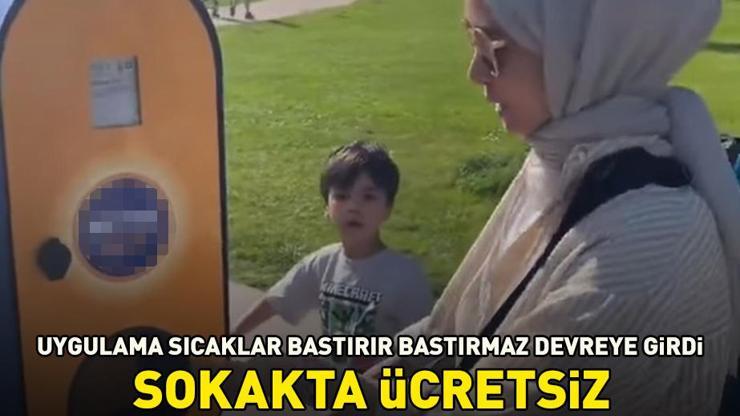 Hollandada parkta ücretsiz güneş kremi hizmeti Uygulama sıcaklar bastırır bastırmaz devreye girdi