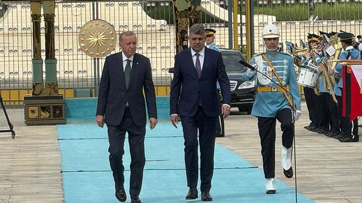 Cumhurbaşkanı Erdoğan, Romanya Başbakanı Ciolacuyu resmi törenle karşıladı