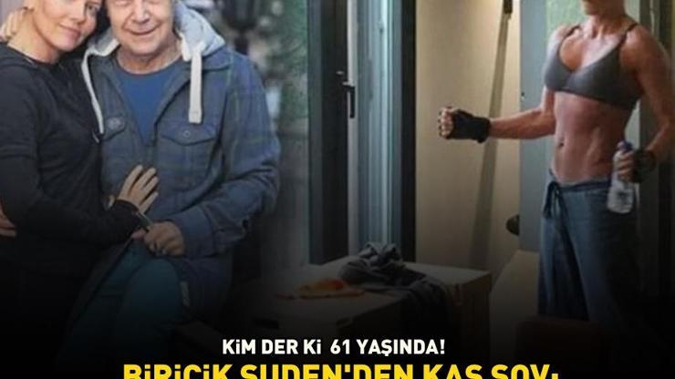 Kim der ki 61 yaşında Mazhar Alansonun eşi Biricik Sudenden kas şov: Görelim omuzları da