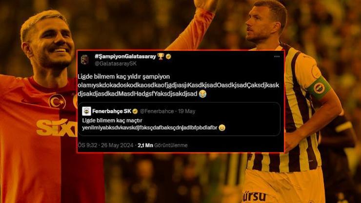 Galatasaraydan Fenerbahçenin derbi paylaşımına alıntı