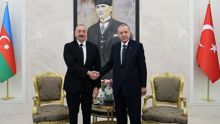 Son dakika... Cumhurbaşkanı Erdoğan, Aliyev ile görüştü
