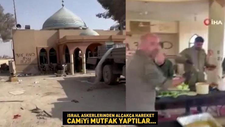 İsrail askerlerinden alçakça hareket: Camiyi mutfak yaptılar