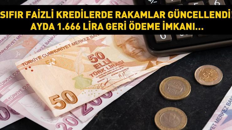 Sıfır faizli kredilerde rakamlar güncellendi Ayda 1.666 lira geri ödeme imkanı…