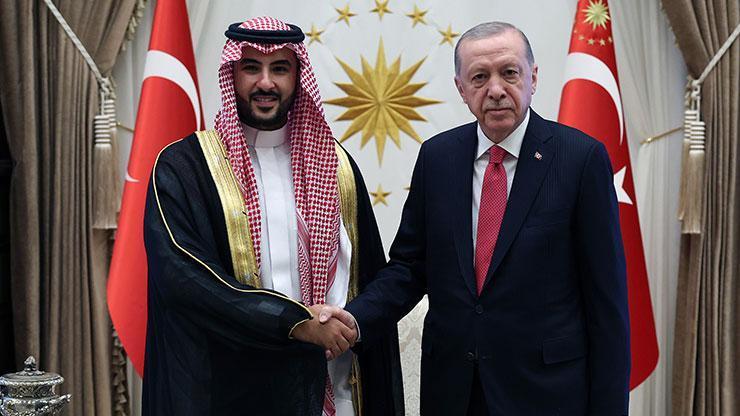 Cumhurbaşkanı Erdoğan, Suudi Arabistan Savunma Bakanı Selmanı kabul etti