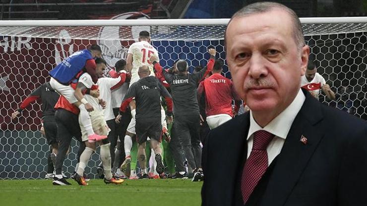 Cumhurbaşkanı Erdoğandan A Milli Futbol Takımına tebrik