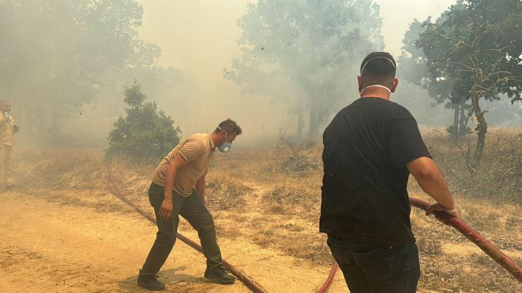 Bulgaristan sınırındaki ormanda yangın