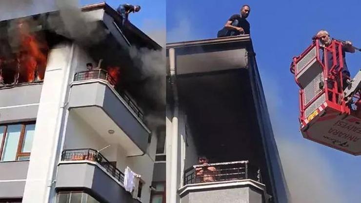 Video Haber | Ankarada binada çıkan yangında çocuk böyle kurtarıldı