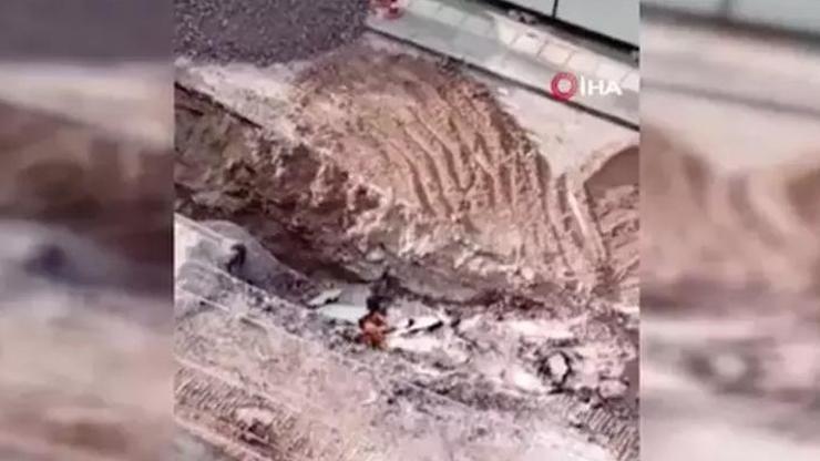 Korku dolu anlar: Ankarada kazı çalışması sırasında doğal gaz borusu patladı