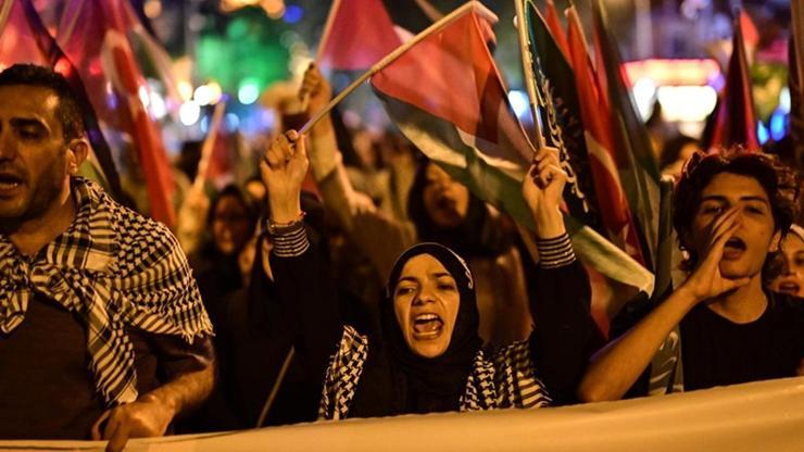 Haniye suikastı İstanbulda düzenlenen yürüyüşle protesto edildi