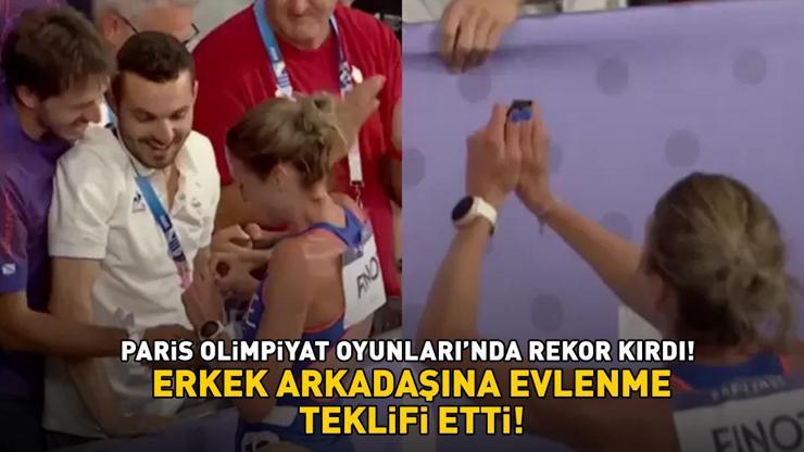 Paris Olimpiyatlarında romantik anlar Avrupa rekoru kıran Alice Finot, erkek arkadaşına evlenme teklifi etti