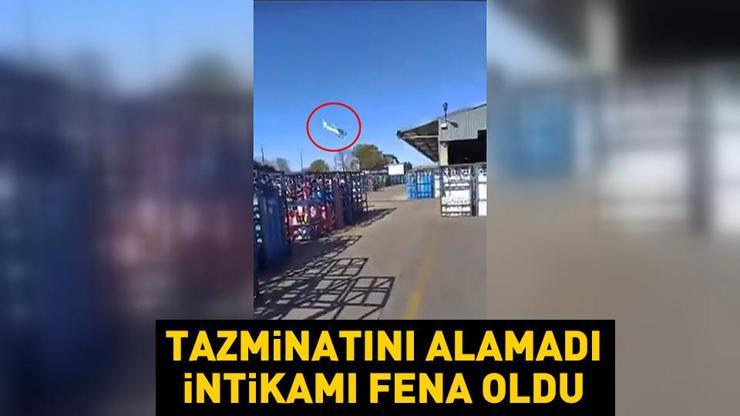 VİDEO | Tazminatını alamadı intikamı fena oldu