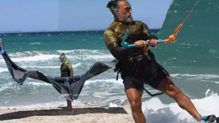 Selim Bayraktar kitesurf keyfinde