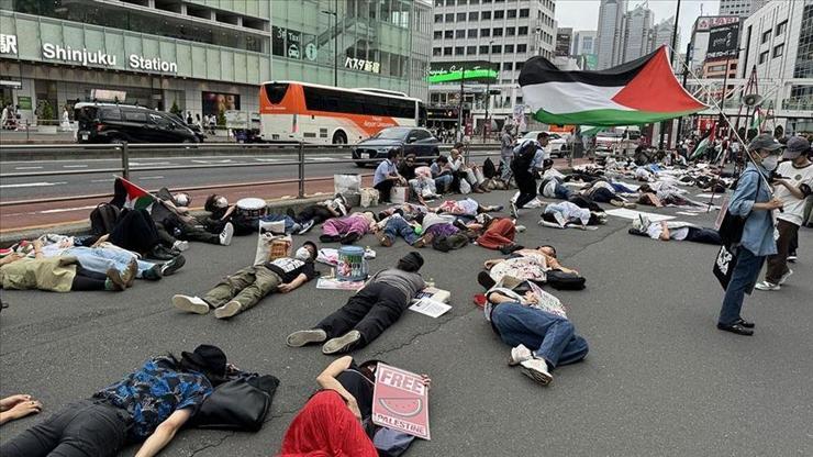 Tokyoda, Filistine destek gösterisi düzenlendi