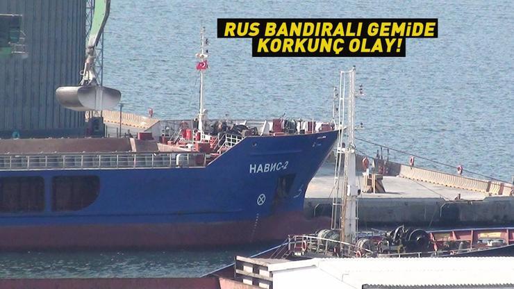 Rus bandıralı gemide feci olay Ekipler olay yerine özel maskelerle girdi