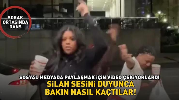 SOKAK ORTASINDA DANS Sosyal medyada paylaşmak için video çekiyorlardı Silah seslerini duyunca bakın nasıl kaçtılar