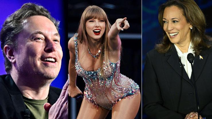 Taylor Swift, Kamala Harrise destek verdi: Elon Musktan şoke eden yorum geldi