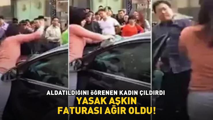 YASAK AŞKIN FATURASI AĞIR OLDU Kocasının aldattığını öğrenen kadın çıldırdı Tuğlayla arabanın ön camını...