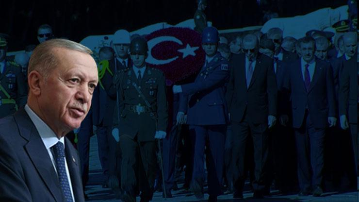 SON DAKİKA || Devlet erkanı Anıtkabirde Erdoğan: Vatanımızın bekasını korumak için tedbir alıyoruz