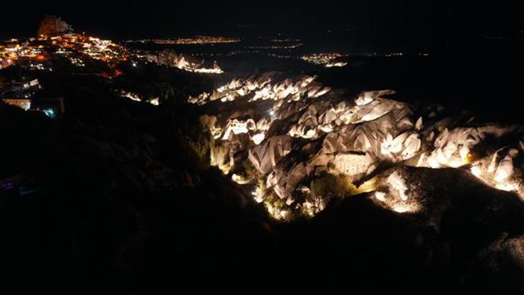 Aydınlatmalar tamamlandı Peribacaları gece turizmine açıldı