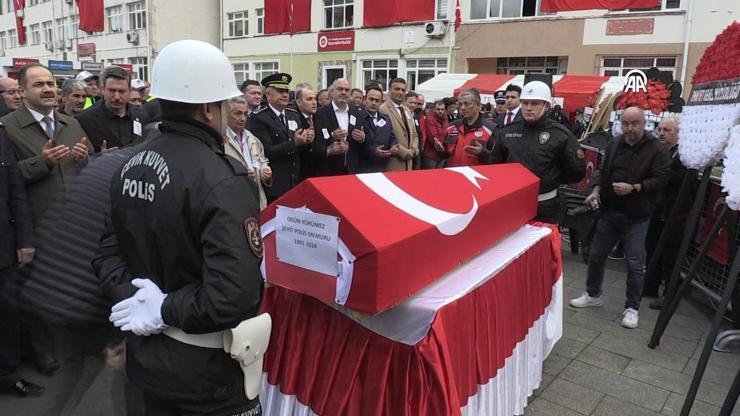 Kaza şehidi polis memuruna son görev