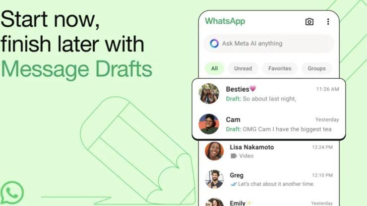 WhatsApp taslak özelliğini aldı