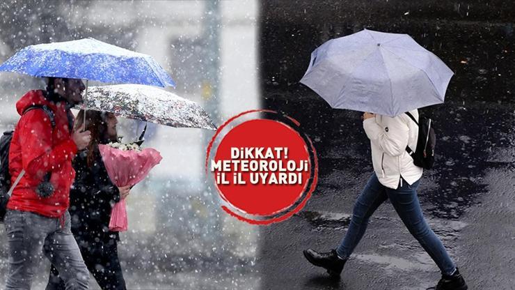 Dikkat Meteoroloji haritayı güncelledi, il il uyardı: Listede İstanbul ve Ankara da var Sağanak, kar...