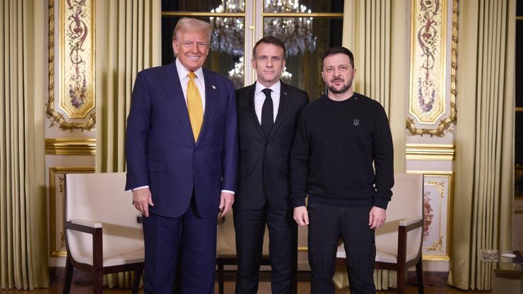 Pariste üçlü zirve: Macron, Zelenski ve Trump bir araya geldi