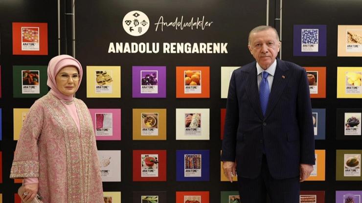 Cumhurbaşkanı Erdoğan ve eşi Emine Erdoğan, Anadoludakiler Projesi sergisini gezdi