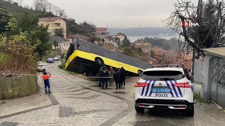 İETT otobüsü evin bahçesine düştü