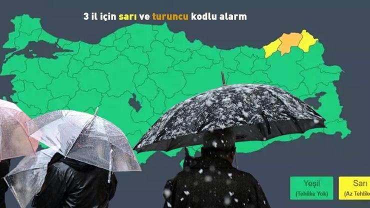 Dikkat Rapor güncellendi: Meteorolojiden 3 il için sarı ve turuncu kodlu alarm