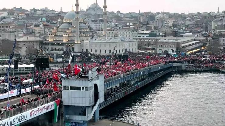 1 OCAKTA GALATADA GAZZE YÜRÜYÜŞÜ | Yüz binlerce kişi İsrailin katliamına dur diyecek