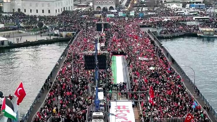 1 Ocakta Galatada Gazze yürüyüşü: Yüz binlerce kişi İsrailin katliamına dur diyecek