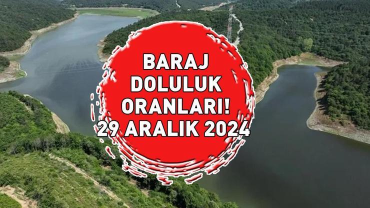 BARAJ DOLULUK ORANI 29 ARALIK 2024 | İSKİ İstanbulda güncel baraj doluluk oranı yüzde kaç